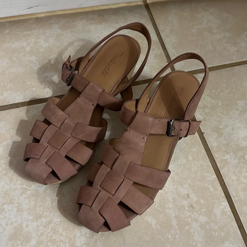 MADEWELL THE FISHERMAN SANDAL CLOG IN NUBUCK LEATHER. Faded Mauve. Size 8